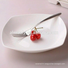 ceramic white square plate for hotel